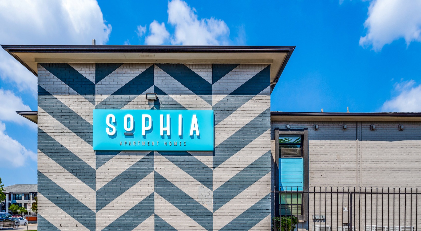 the sign for sophia's restaurant in a parking lot at The  Sophia